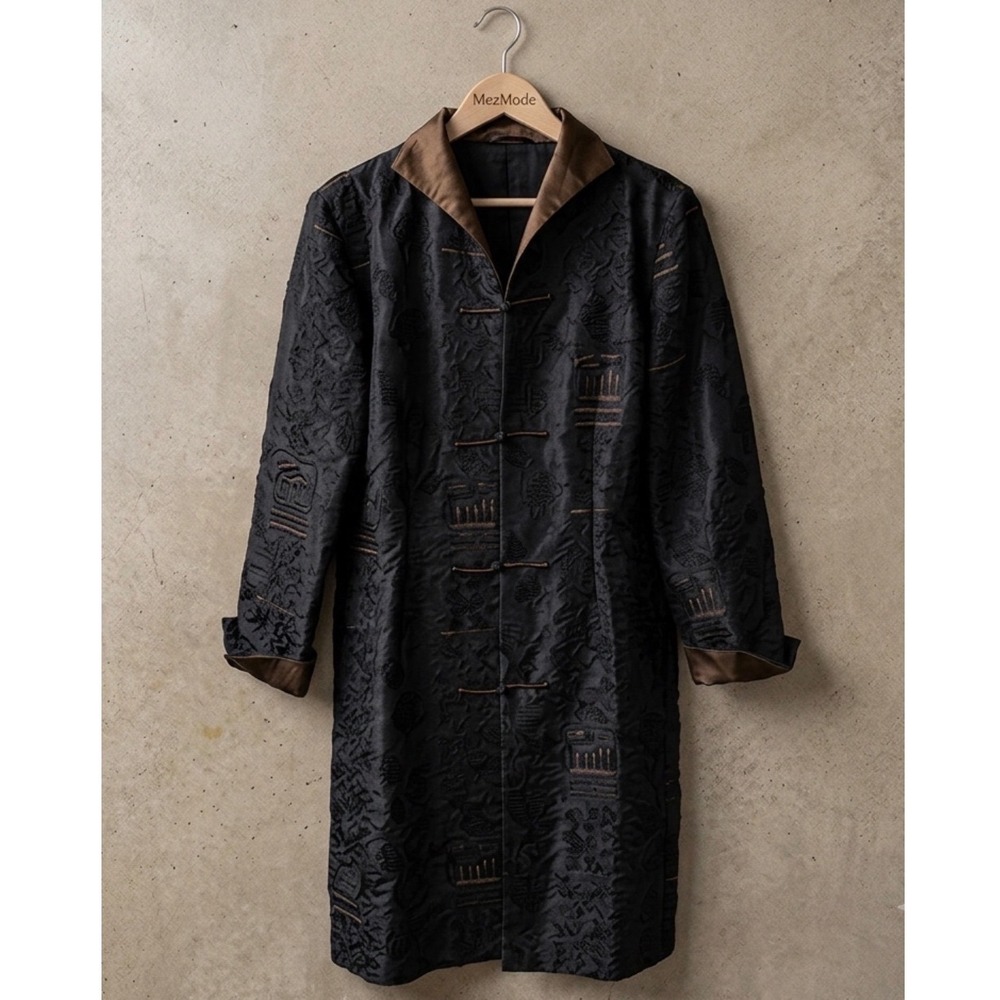 TANGYIRONG Embroidered Tang‎ Suit Duster Coat Jacket